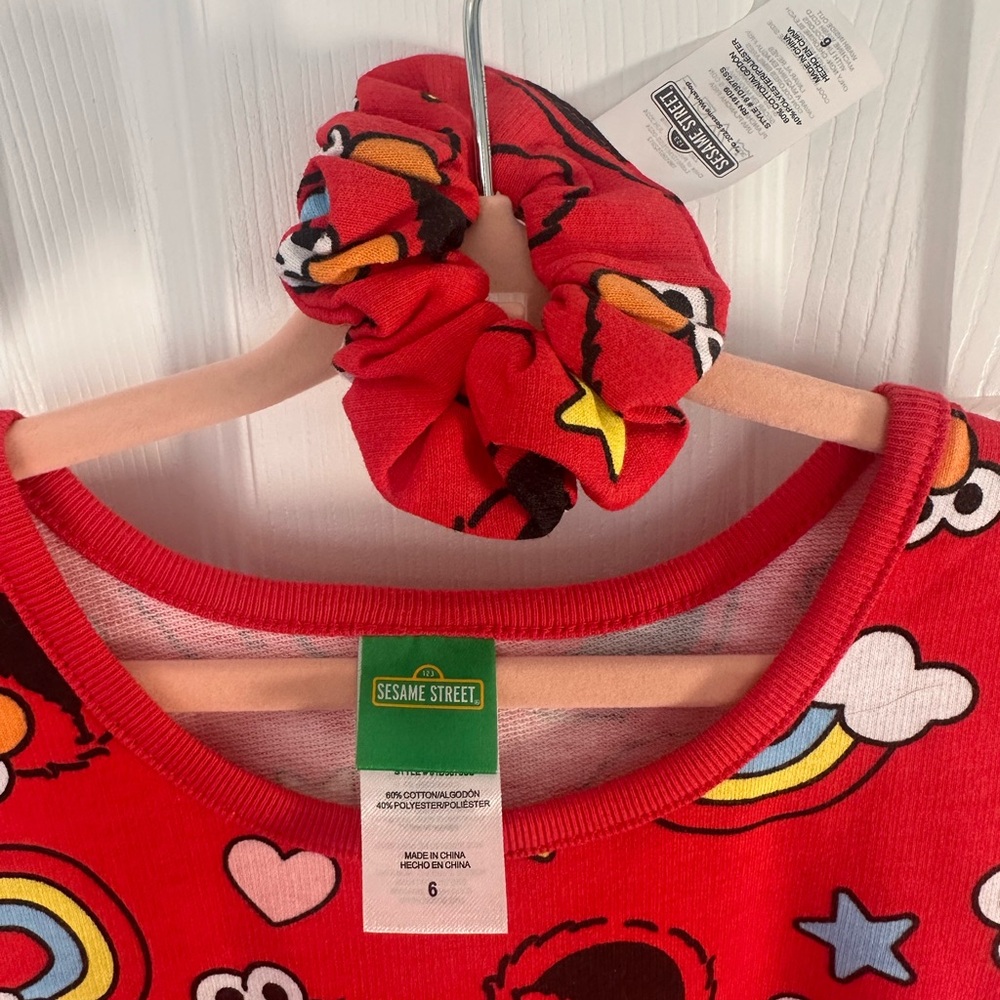 Sesame Street Elmo Dress with Matching Scrunchie - Picture 3 of 3